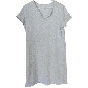 J Jill Women's Casual Edge T-Shirt Dress Gray Shift Size  Medium
